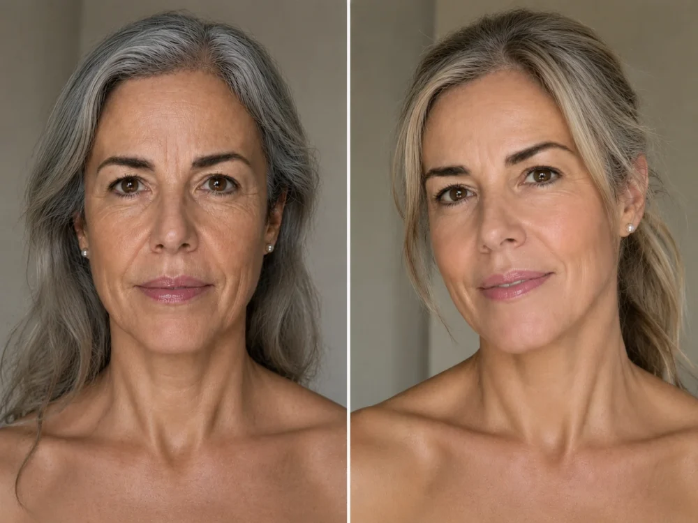 ANTES DESPÚES REJUVENECIMIENTO FACIAL COSMÉDICA